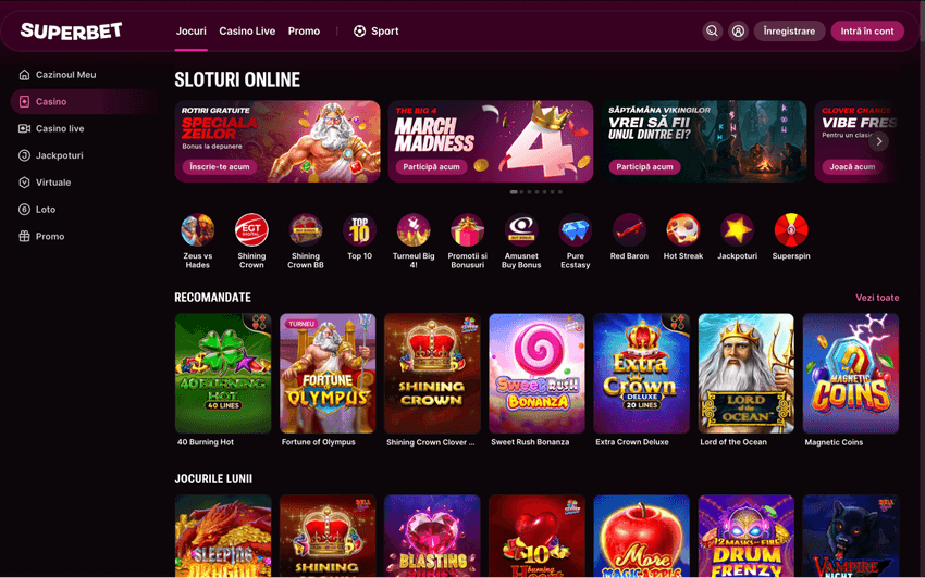 Pagina de sloturi online Superbet Casino