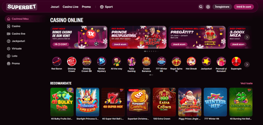 Superbet Casino – platformă de jocuri online Superbet Casino Online – secțiunea jocuri de cazino