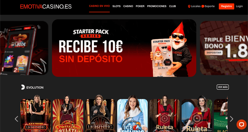 Casino en vivo de Emotiva con mesas de Evolution Lobby de casino en vivo de Emotiva Casino con mesas de ruleta y juegos de Evolution Gaming