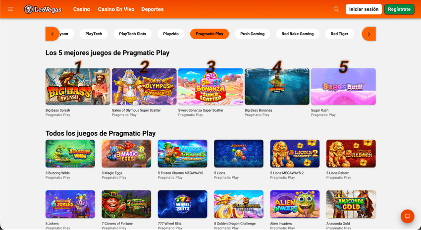 Juegos de Pragmatic Play en LeoVegas Catálogo de juegos de Pragmatic Play en LeoVegas España