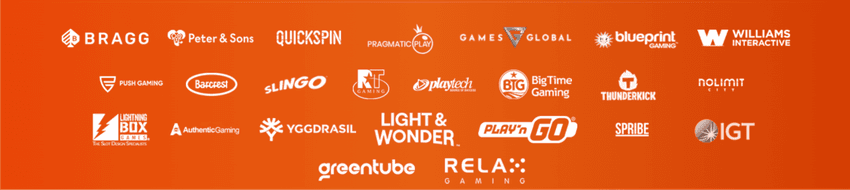 Proveedores de juegos en BacanaPlay Logos de los principales proveedores de software integrados en el catálogo de BacanaPlay.