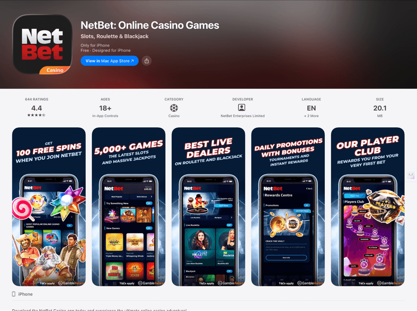 Aplicația NetBet Online Casino Games în App Store pentru iPhone