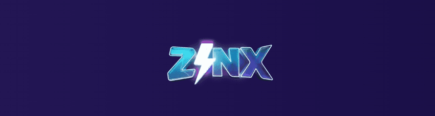 Logo-ul oficial Zinx Casino pe fundal mov
