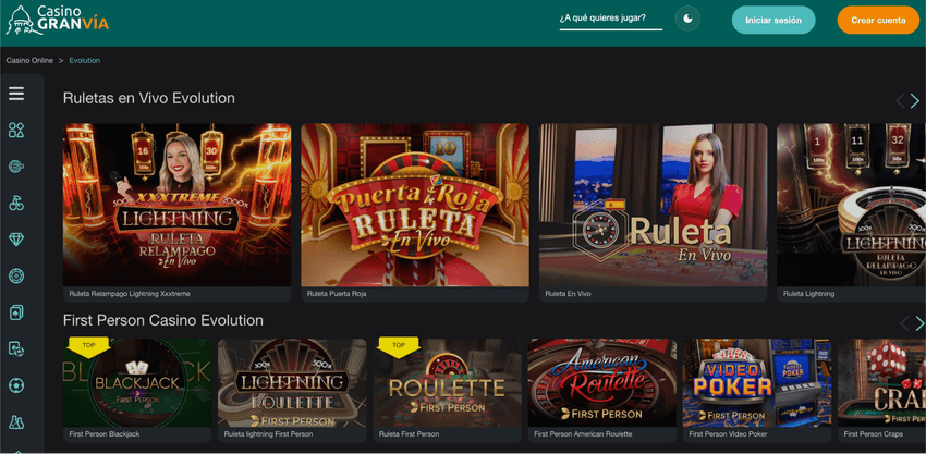 Juegos de Evolution en Casino Gran Vía España