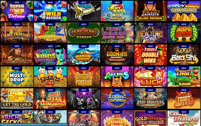 Eagle Michigan online casino games page
