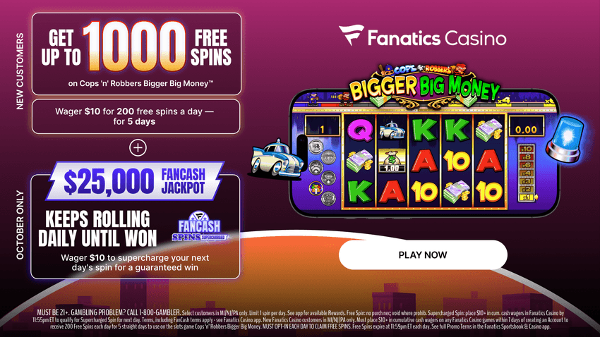 Fanatics Michigan deposit bonus with up to 1000 free spins and a $25,000 FanCash jackpot