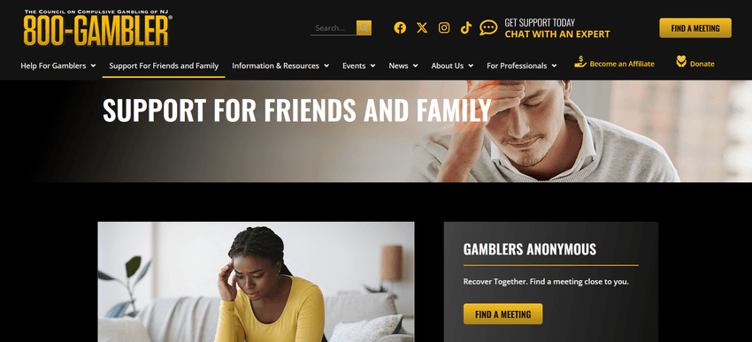 800-GAMBLER support page