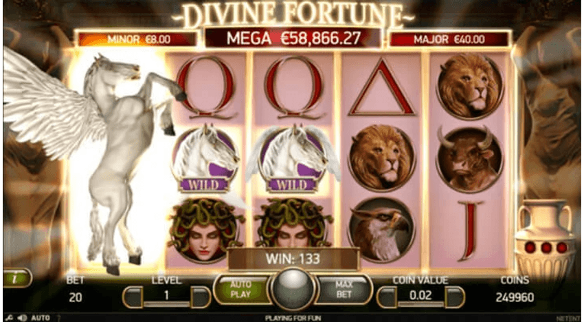 Divine Fortune – jackpot acumulado de NetEnt Divine Fortune: bote progresivo y símbolos wild