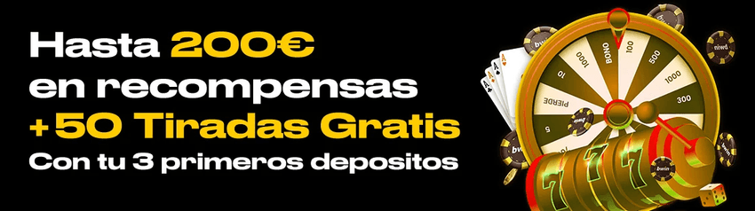 Banner de bwin con bono de bienvenida y tiradas gratis en casino