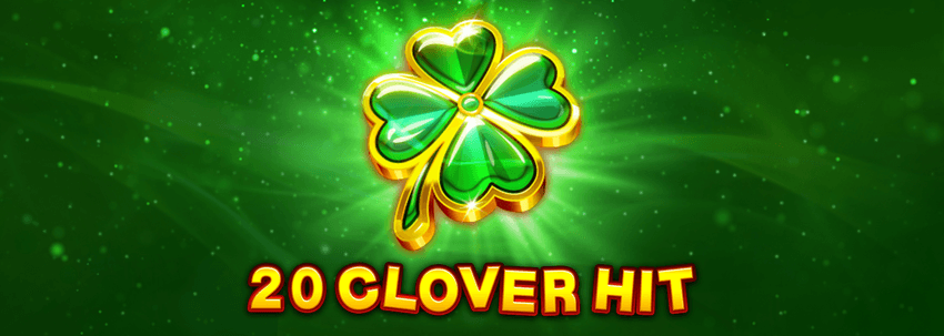20 Clover Hit de la EGT Digital Imagine promoțională pentru 20 Clover Hit, cu trifoi verde strălucitor și fundal verde.