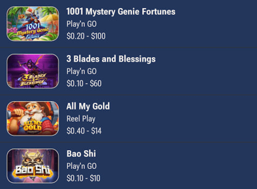 Play’n GO Games at Horseshoe Online Casino Play’n GO games at Horseshoe Online Casino, including 1001 Mystery Genie Fortunes, 3 Blades and Blessings, and Bao Shi