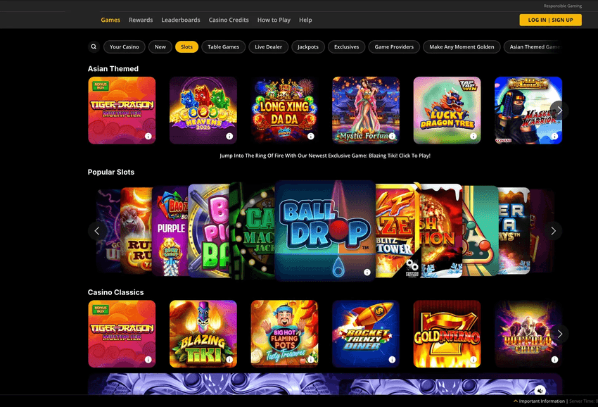 Golden Nugget Casino Michigan Slot Collection Golden Nugget Casino Michigan slots section showcasing themed slot games, progressive jackpots, and featured releases.