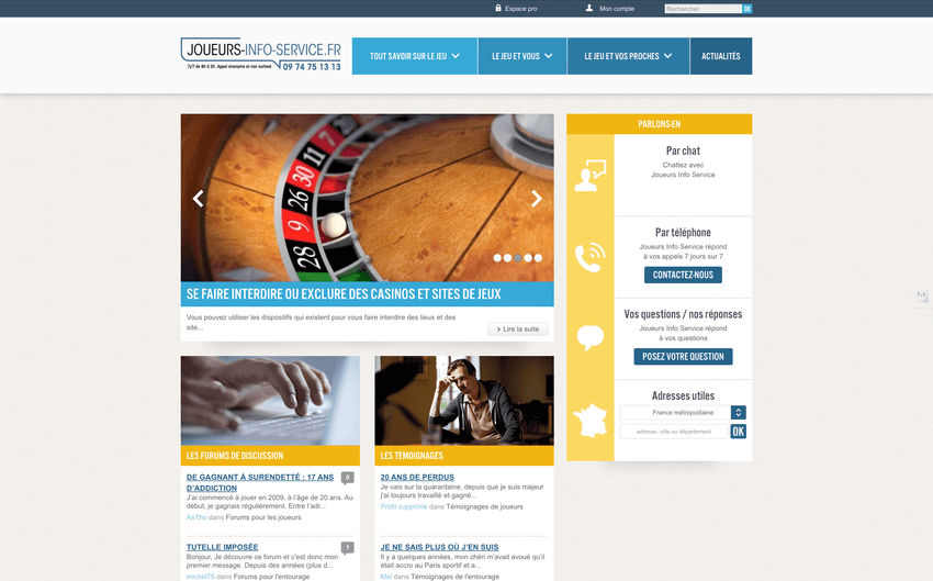 Joueurs Info Service – aide entre pairs