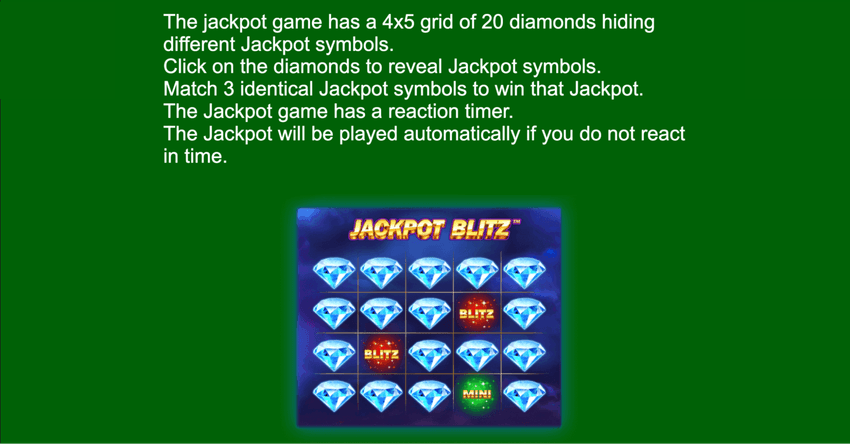 Jackpot Blitz – selección de símbolos jackpot Jackpot Blitz: minijuego de diamantes