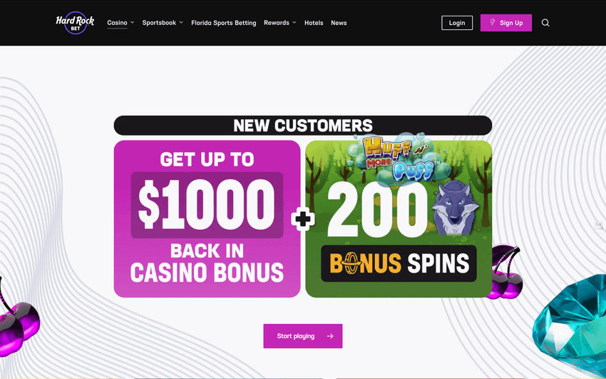 Screenshot of Hard Rock Michigan deposit bonus page
