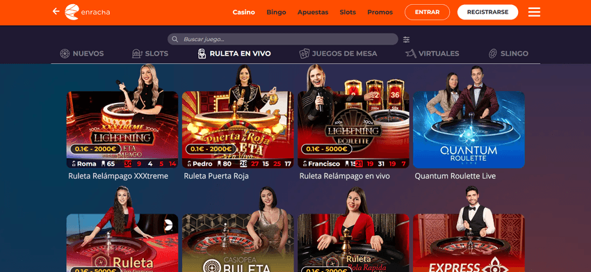 Ruleta en vivo de Enracha Mesas de ruleta en vivo disponibles en Enracha Casino