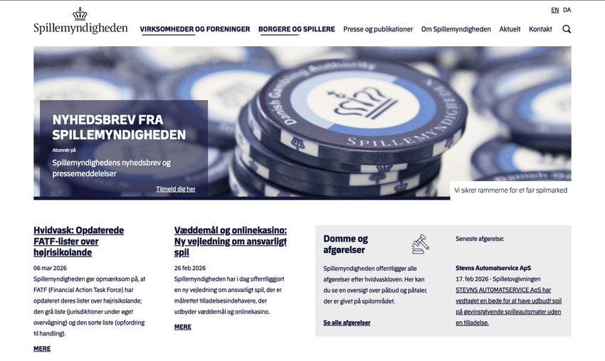 Spillemyndigheden – Dansk spilregulator Officiel hjemmeside for Spillemyndigheden om regulering af spil i Danmark