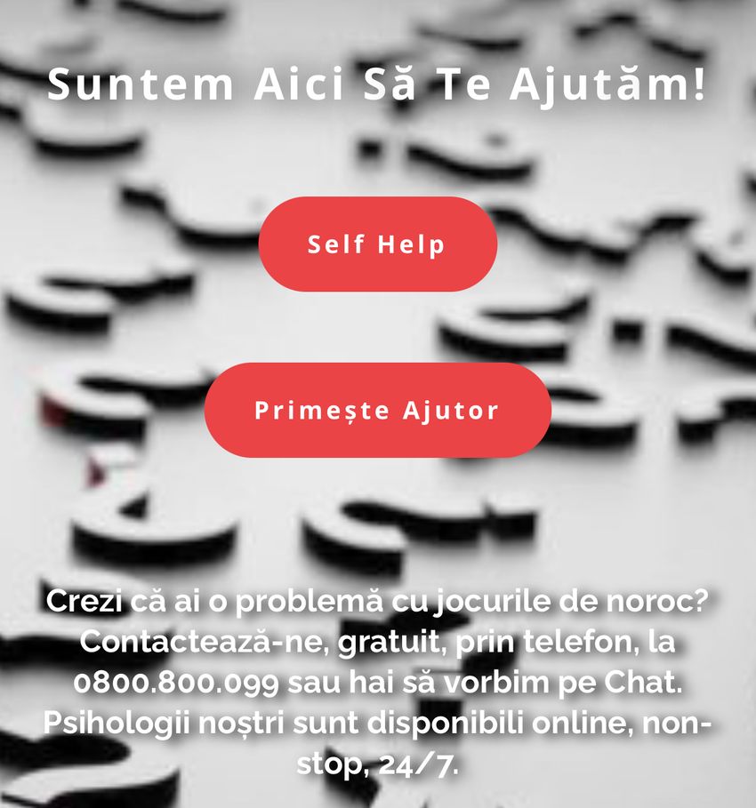 Asociația Joc Responsabil – Sprijin psihologic gratuit 24/7 pentru jucători Platforma Joc Responsabil oferă sprijin psihologic gratuit și resurse de autoajutor pentru jucători