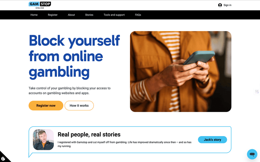 GamStop’s main page updated in 2026