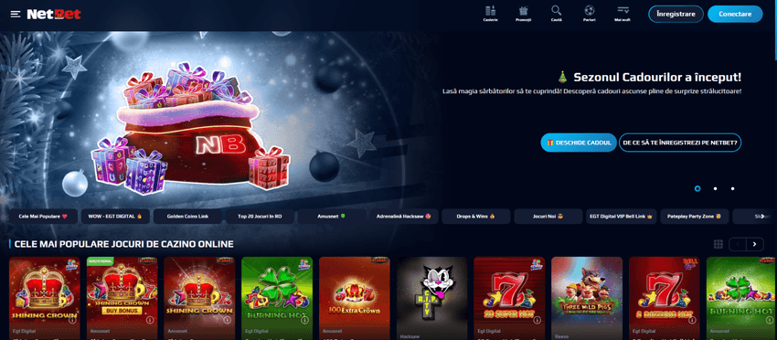 NetBet Casino România – oferte și jocuri online NetBet casino online România – pagină principală promoții și jocuri populare