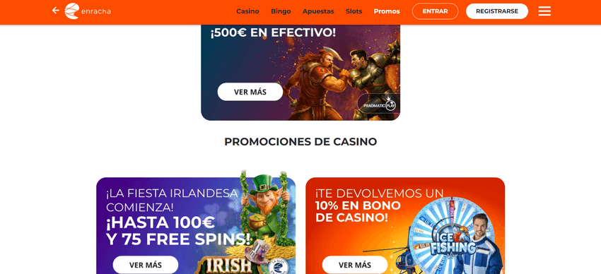Promociones de Enracha Casino Promociones de casino de Enracha con bonos, tiradas gratis y cashback