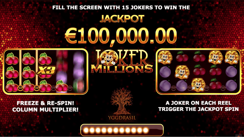 Joker Millions της Yggdrasil με προοδευτικό τζάκποτ και σύμβολα τζόκερ