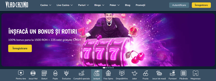 Pagina principală Vlad Cazino cu bonus și sloturi