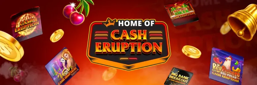 DraftKings Casino Reward Center promo banner featuring “Home of Cash Eruption” slot promotion