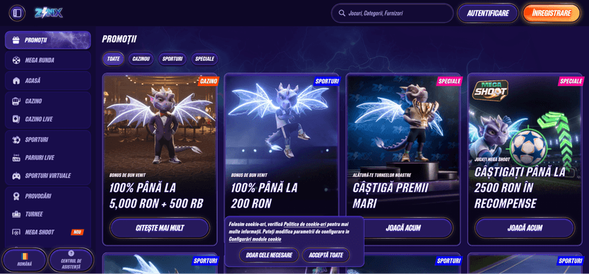 Bonusuri și promoții la Zinx Casino Pagina de promoții Zinx cu bonusuri de bun venit și oferte pentru jucători