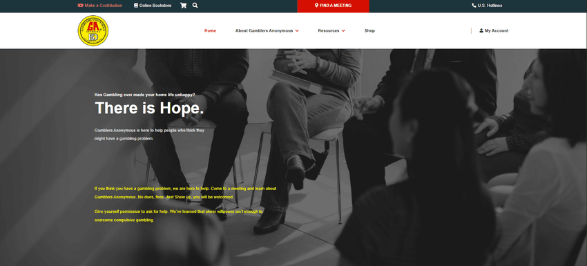 Gamblers Anonymous Support Meeting Gamblers Anonymous group meeting in session