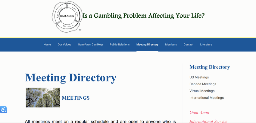 Gam-Anon Meeting Directory header image