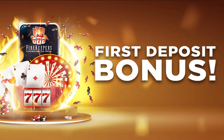 FireKeepers Casino Welcome Bonus FireKeepers Casino Michigan first deposit bonus promotion featuring welcome rewards, free spins, and iCasino bonus offers.
