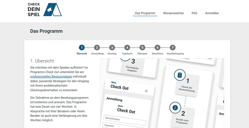 Strukturiertes Beratungsprogramm zum Aufhören mit dem Spielen