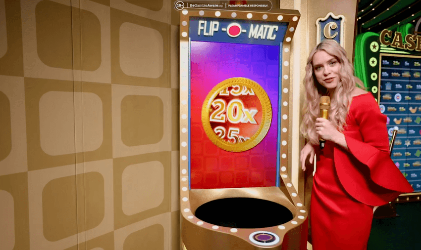 Crazy Time – Γύρος μπόνους Coin Flip Γύρος μπόνους Coin Flip στο Crazy Time με παρουσιάστρια και πολλαπλασιαστές