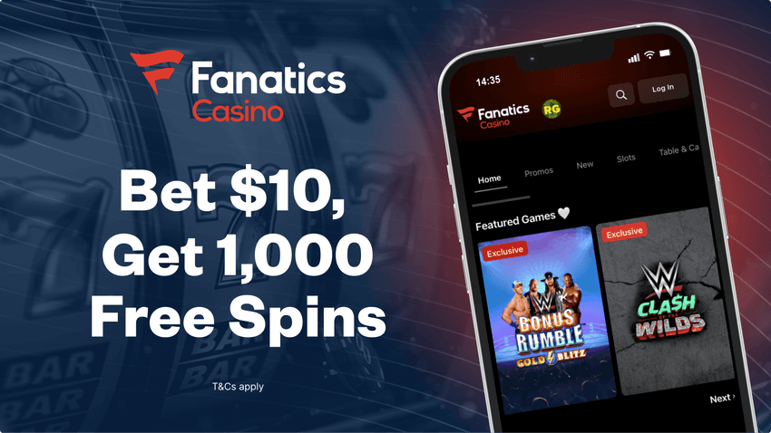 Screenshot of Fanatics Michigan welcome offer Bet $10 get 1000 free spins