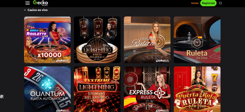 Casino en vivo de GeckoPlay Casino en vivo de GeckoPlay con mesas de ruleta de Playtech y Evolution