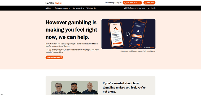 GambleAware Support Tool GambleAware Support Tool mobile app preview