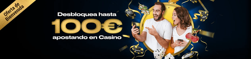 Oferta de bienvenida de bwin con hasta 100 euros para nuevos jugadores de casino.