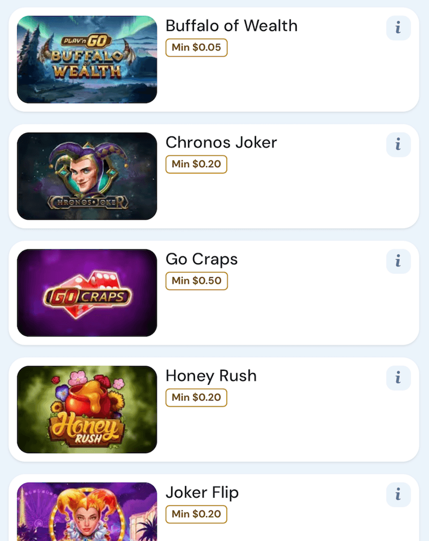 Play’n GO Games at BetRivers Casino Play’n GO games at BetRivers Casino, including Buffalo of Wealth, Chronos Joker, Go Craps, Honey Rush, and Joker Flip