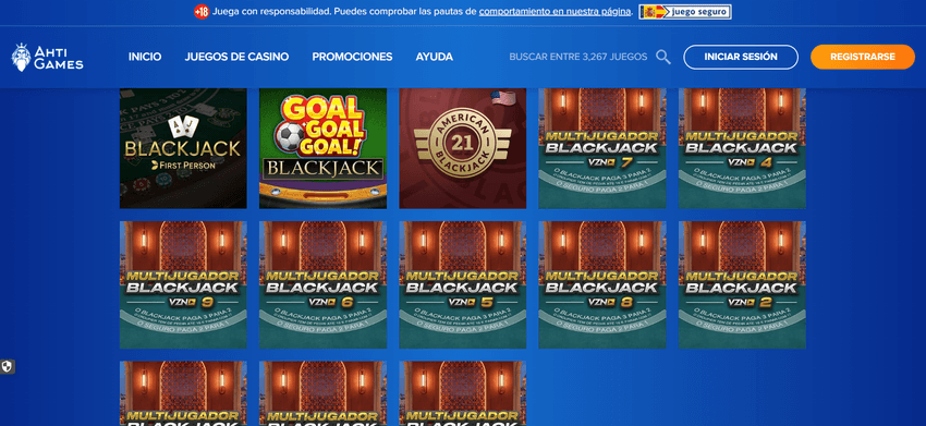 Juegos de blackjack automático disponibles en AHTI Games España