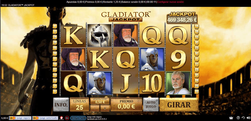 Gladiator Jackpot slot progresiva de Playtech
