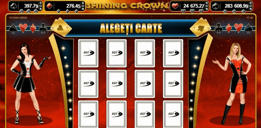 Mini-joc Alegeți Carte în Shining Crown pentru extragerea unuia dintre cele patru jackpoturi.
