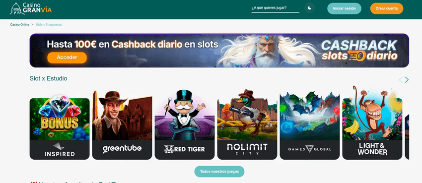 Tragaperras y proveedores de Casino Gran Vía Proveedores de tragaperras en Casino Gran Vía con promoción de cashback