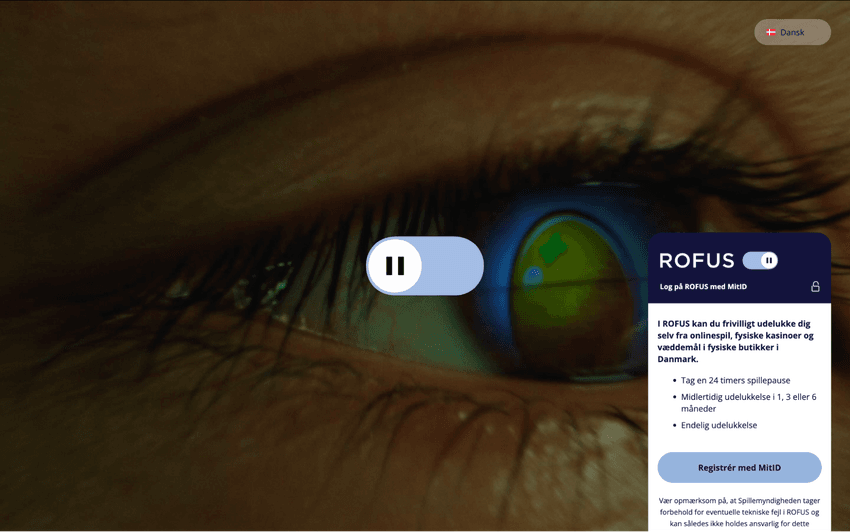 ROFUS – Registrering af spilpause Officiel ROFUS side for registrering af selvudelukkelse fra spil