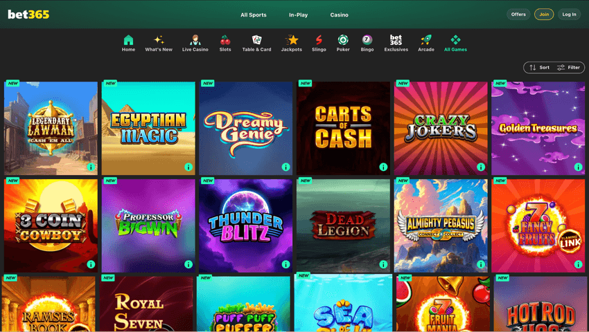 Nieuwe casinospellen toegevoegd aan Bet365 online casino