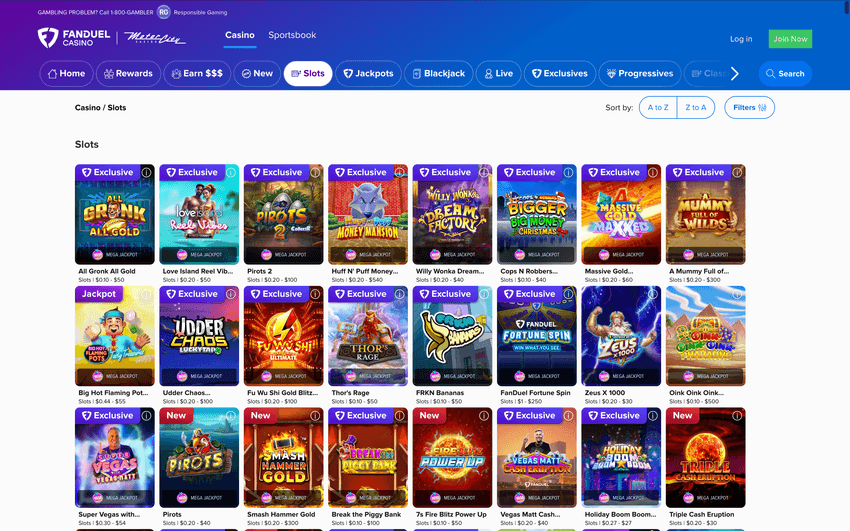 FanDuel Casino MI slots overview FanDuel Michigan online casino slot games page