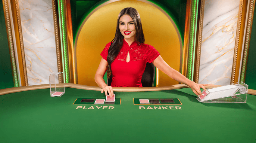 BetMGM Live Baccarat Control Squeeze – Live Casino in Michigan BetMGM Live Baccarat Control Squeeze table with female dealer showing real-time online casino gameplay in Michigan