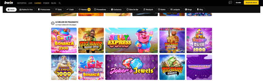 Pragmatic Play en bwin Casino Selección de juegos de Pragmatic Play en bwin Casino España