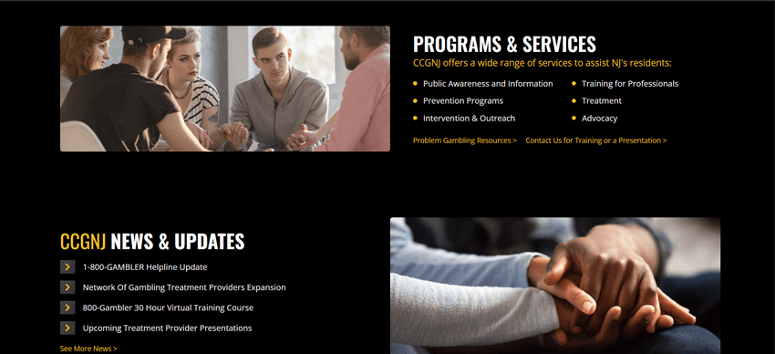 Group counseling session image representing 800-GAMBLER programs and services in New Jersey.