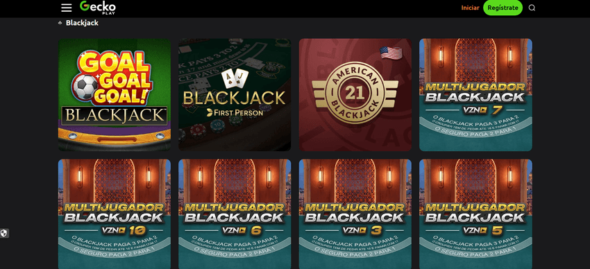 Juegos de blackjack de GeckoPlay Casino Catálogo de blackjack de GeckoPlay con juegos multijugador y First Person Blackjack